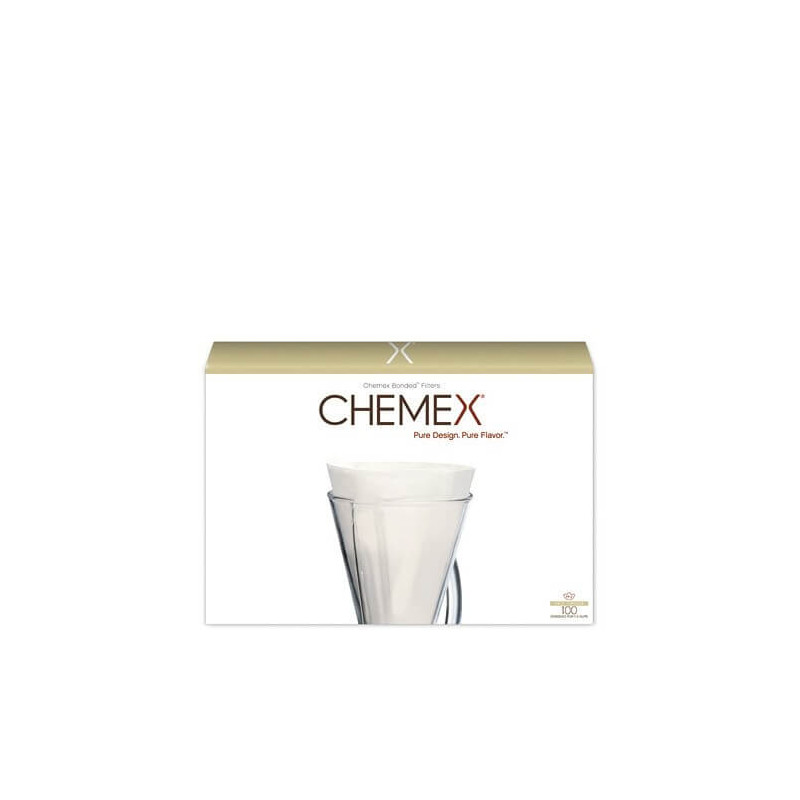  Boîte de 100 filtres blancs pour cafetière Chemex 1/3 tasses