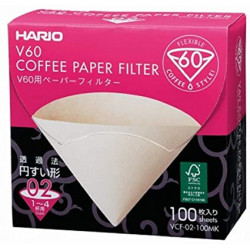 Paquet de 100 filtres blancs Hario pour Dripper 1/4 tasses