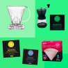 Coffret cadeau Slow Coffee Beginner - Dripper + filtres + moulin - Grains - 1/2 tasses  - 1