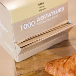 Agitateur : spatule à café en bois 11 cm - boîte de 1000 Thouy - 2