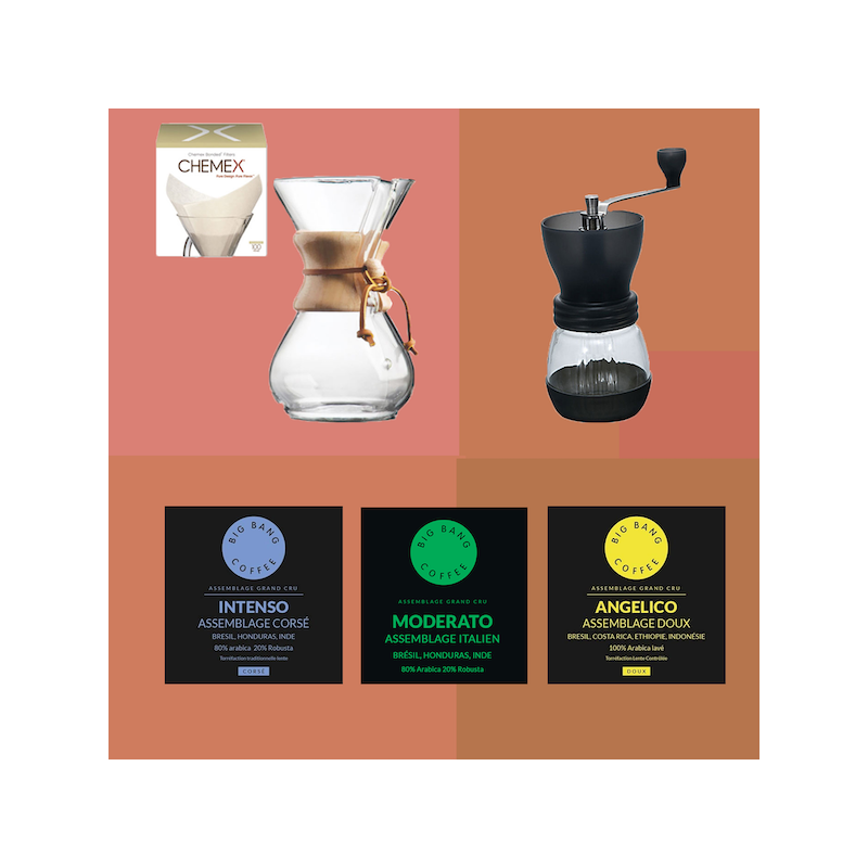 Kit découverte Vintage Coffee Lover - Chemex - Grains - 6 tasses  - 1