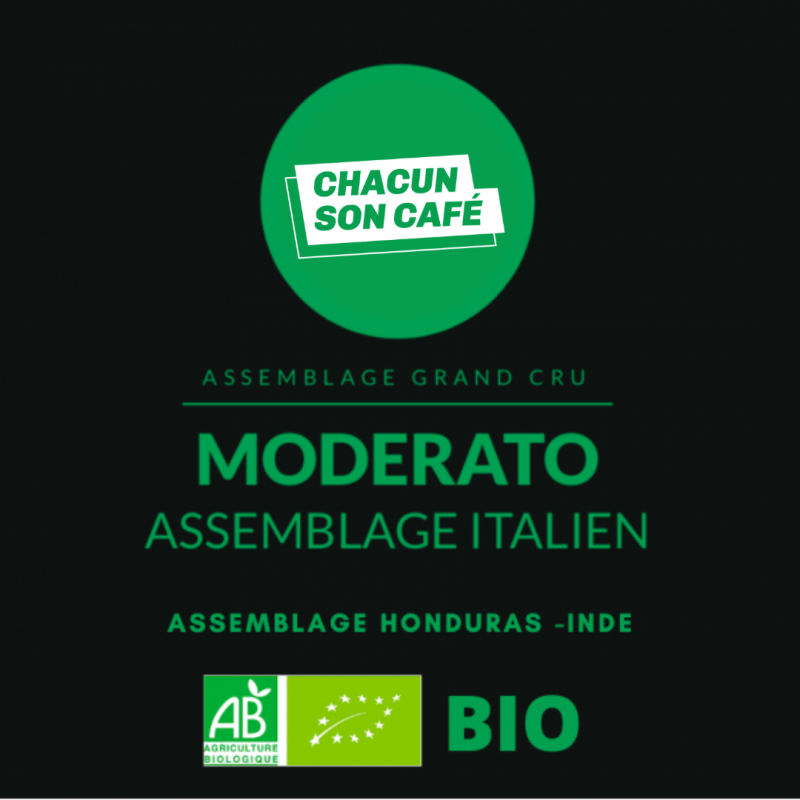Café en Grains Moderato Équilibré Bio - 250 g Chacun Son Café - 1