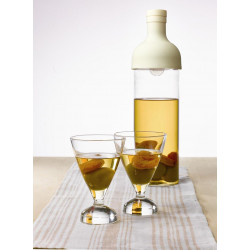 Bouteille en verre - bouchon blanc avec filtre à thé Hario - 2