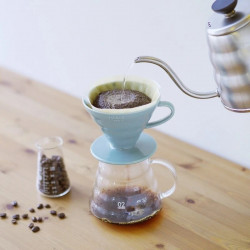 Dripper Hario V60 en céramique bleu clair 1/4 tasses Hario - 2