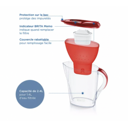 Carafe filtrante Marella rouge - Brita Brita - 2