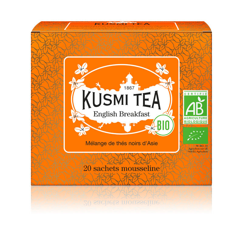 Thé English Breakfast Bio Kusmi Tea - Etui 20 sachets mousseline - 40gr