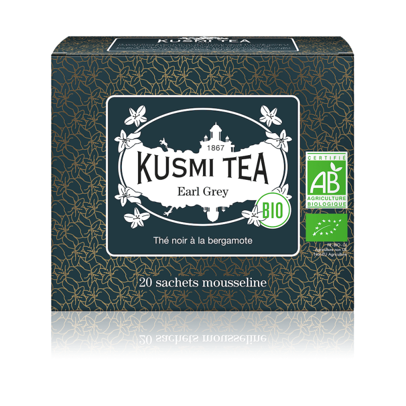 Thé Earl Grey Bio Kusmi Tea  - Etui 20 sachets mousseline - 40gr
