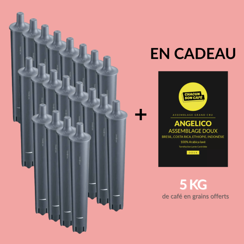 Lot 20× Cartouches Jura Claris Pro Smart + 5 kilos de café offerts