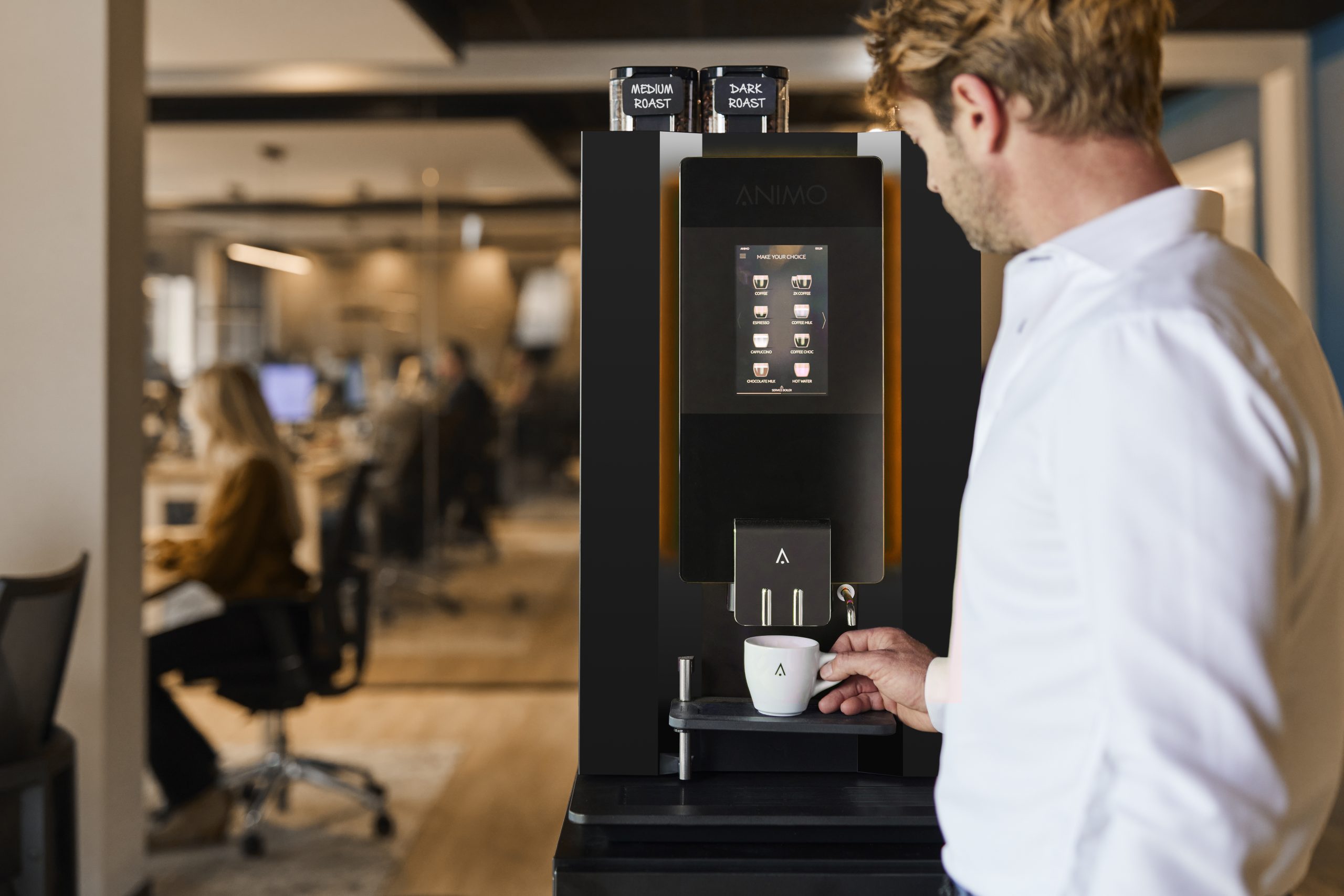 machine à café au bureau